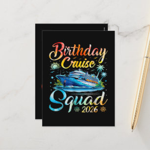 Birthday Cruise Squad 2026 Holiday Postcard