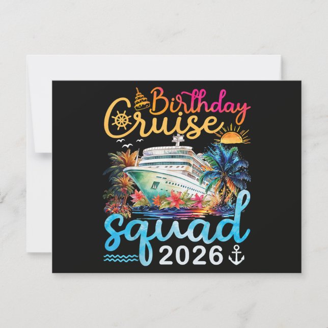 Birthday Cruise Squad 2026 Invitation (Front)