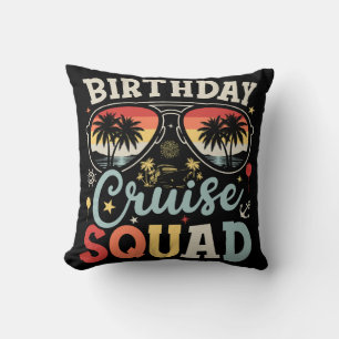 Birthday Cruise Squad Group Family Matching Throw Pillow