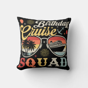 Birthday Cruise Squad Group Family Matching Throw Pillow