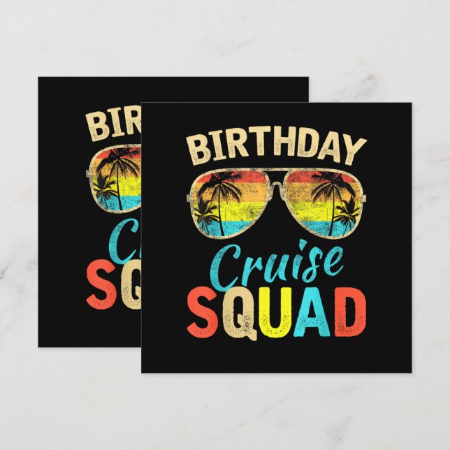 Birthday Cruise Squad Invitation (Front/Back)