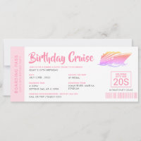 Birthday Cruise Ticket Boarding Pass 