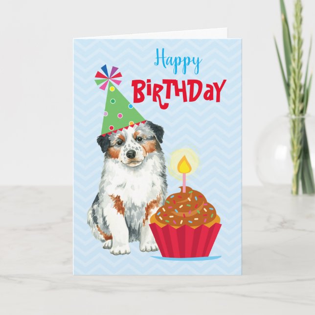 Birthday Cupcake Aussie Card (Front)
