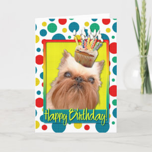Birthday Cupcake - Brussels Griffon Card