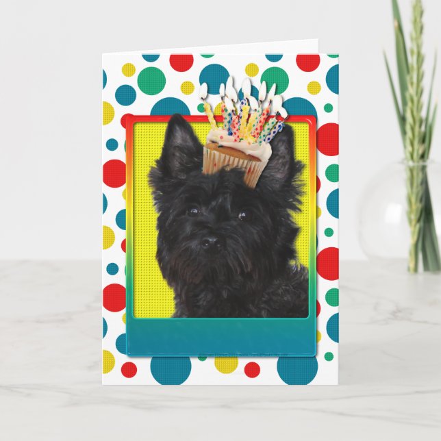 Birthday Cupcake - Cairn Terrier - Rosco Card (Front)