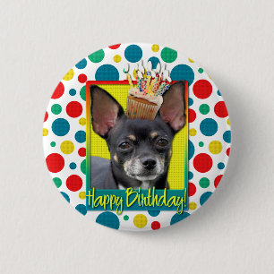 Birthday Cupcake - Chihuahua - Isabella 2 Inch Round Button