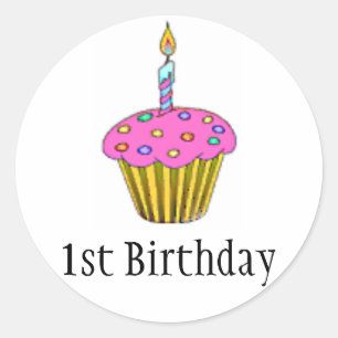 Birthday Cupcake Classic Round Sticker
