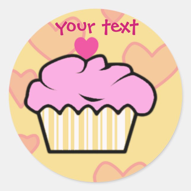 birthday cupcake classic round sticker (Front)