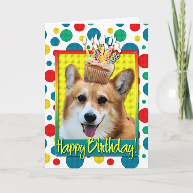 Birthday Cupcake - Corgi - Owen Card (Front)