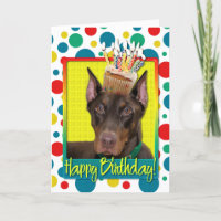 Birthday Cupcake - Doberman - Red - Rocky