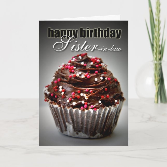 Birthday Cupcake for My Sister in Law Card (Front)