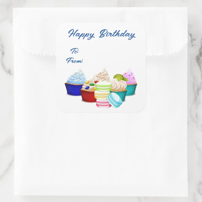 Birthday Cupcake Gift Tag Stickers   (Bag)