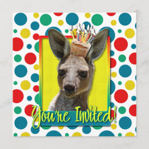 Birthday Cupcake - Kangaroo Invitation
