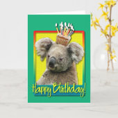 Birthday Cupcake - Koala Card (Yellow Flower)