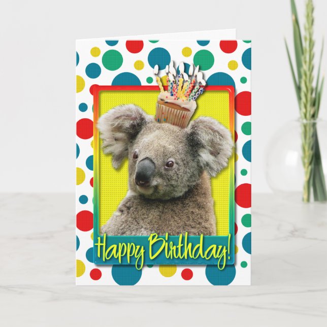 Birthday Cupcake - Koala Card (Front)
