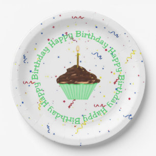 Birthday Cupcake Paper Plate