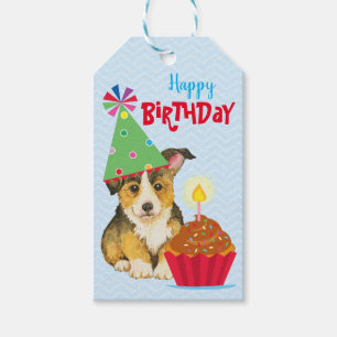 Birthday Cupcake Pembroke Welsh Corgi Gift Tags