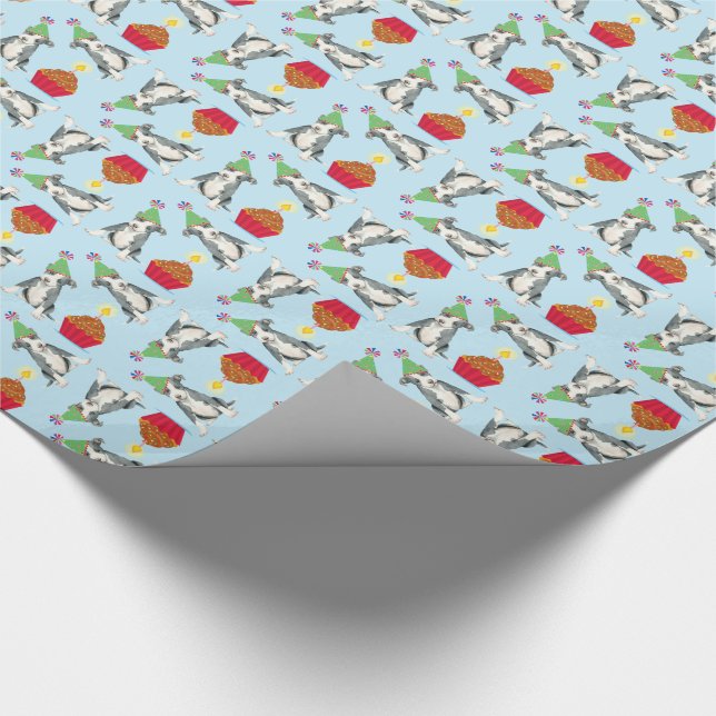 Birthday Cupcake Pit Bull Terrier Wrapping Paper (Corner)