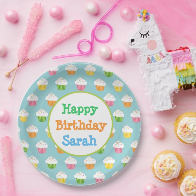 Birthday Cupcake Plate (Party)