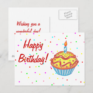 Birthday Cupcake Postcard
