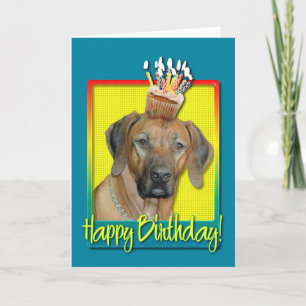 Birthday Cupcake - Rhodesian Ridgeback Card
