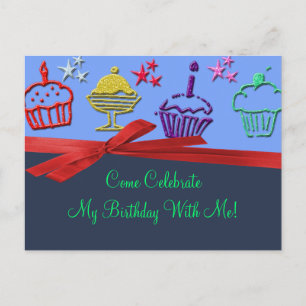 Birthday Cupcake Treat Surprise Invitation Postcard