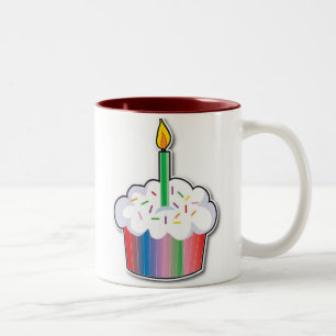 Birthday Cupcake Two-Tone Coffee Mug