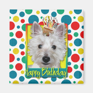 Birthday Cupcake - Westie - Tank Magnet