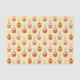Birthday Cupcakes and Polka Dot Tissue Paper