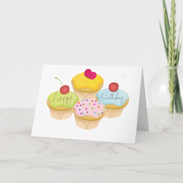 Birthday Cupcakes Card (Front)