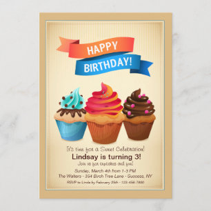 Birthday Cupcakes Invitation