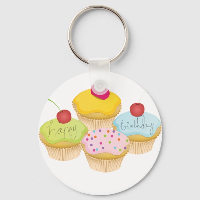 Birthday Cupcakes Keychain (Front)