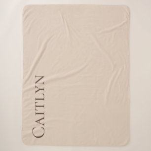 Birthday Custom Name Warm Taupe-Beige & Rich Cocoa Sherpa Blanket
