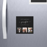 Birthday custom photo best friends black white<br><div class="desc">A card from friends for a woman's 21st (or any age) birthday, celebrating her life with 3 of your photos of her, her friends, family, interest or pets. Personalize and add her name, age 21 and your names. White coloured letters. A chic classic black background colour. Her name is written...</div>
