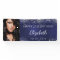 Birthday custom photo blue silver glitter