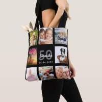 Birthday custom photo collage woman black