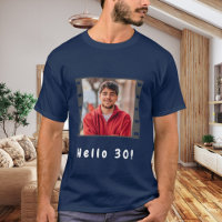 Birthday custom photo film hello guys men blue