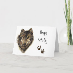Birthday, Custom Wolf, Wolves, Wild Animal Nature, Card