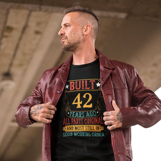 Birthday Custom Years All Original Parts Funny T-Shirt (Click "Personalize this Template" to create a custom t-shirt with the exact number of years.)