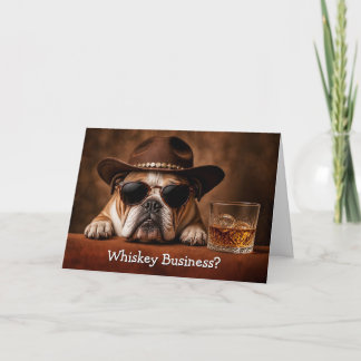 Birthday Cute and Funny Country Western Bulldog Card