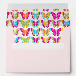 Birthday Cute Colourful Butterflies Custom Address Envelope