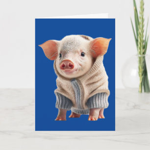 BIRTHDAY CUTE PIG HELLO GREETING CARD