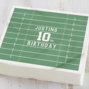Birthday Cute Sports Football Field Number Party Napkin