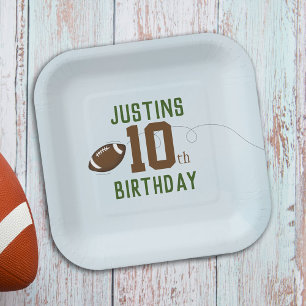 Birthday Cute Sports Football Number Party Fun  Paper Plate