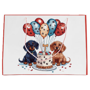 Birthday Dachshund Dogs Large Gift Bag