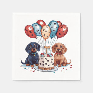 Birthday Dachshund Dogs Napkin