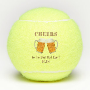 Birthday Dad Beer Cheers Monogram Tennis Balls