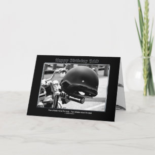 Birthday - Dad - Biker Helmet - Motorcycle cycle Card
