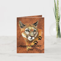 Birthday Dad Cougar, Puma, Mountain Lion Animal