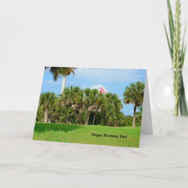 Birthday Dad, Golf Scene Card (Front)